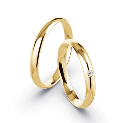 Par de Alianças de casamento noivado  ouro 18k diamantes  3mm Clara