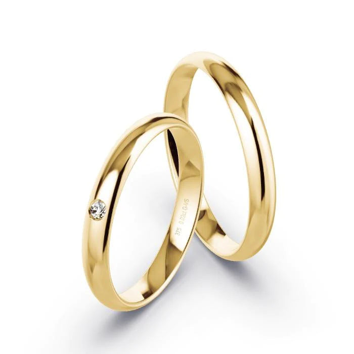 Par de Alianças de casamento noivado  ouro 18k diamantes  3mm Clara
