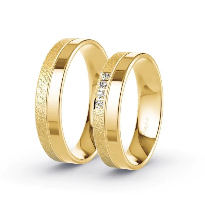 Par de Alianças de casamento noivado  ouro 18k diamantes 5mm Verae