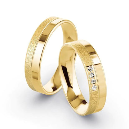 Par de Alianças de casamento noivado  ouro 18k diamantes 5mm Verae