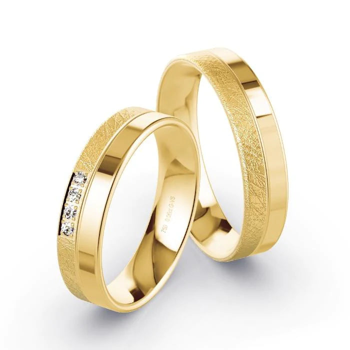 Par de Alianças de casamento noivado  ouro 18k diamantes 5mm Verae