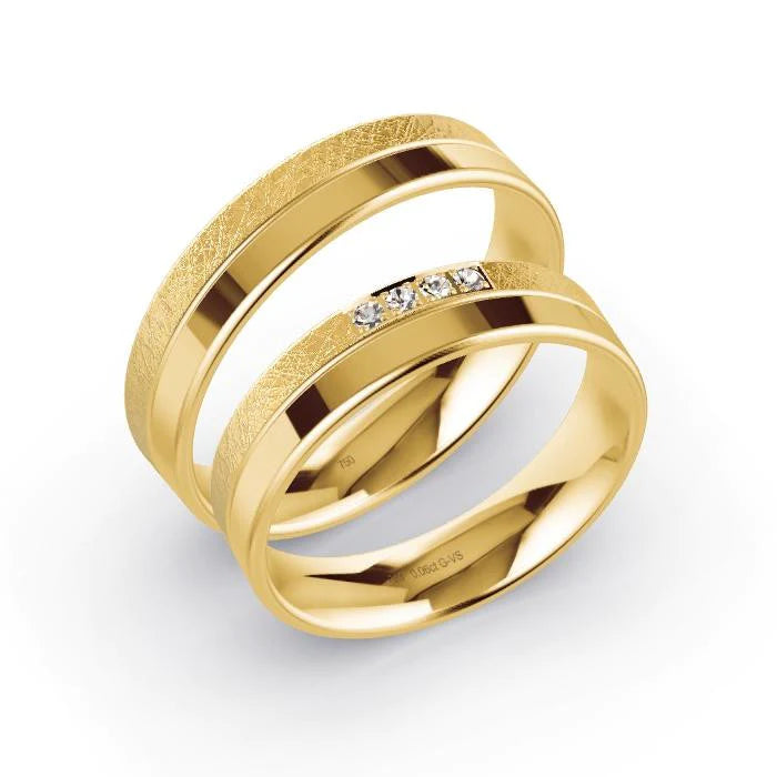 Par de Alianças de casamento noivado  ouro 18k diamantes 5mm Verae