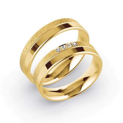 Par de Alianças de casamento noivado  ouro 18k diamantes 5mm Verae