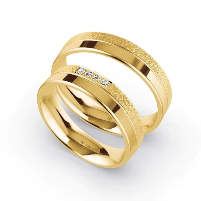 Par de Alianças de casamento noivado  ouro 18k diamantes 5mm Verae