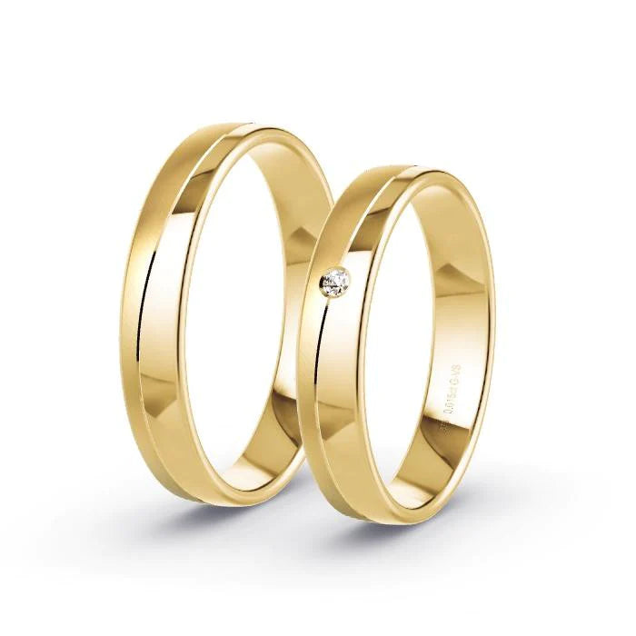 Par de Alianças de casamento noivado  ouro 18k diamantes 4mm Vick
