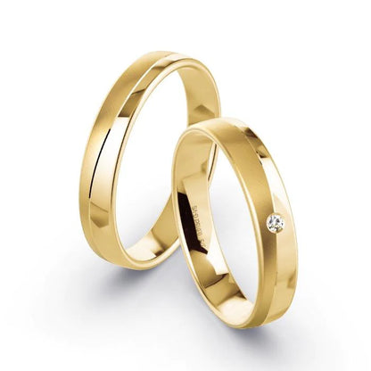 Par de Alianças de casamento noivado  ouro 18k diamantes 4mm Vick