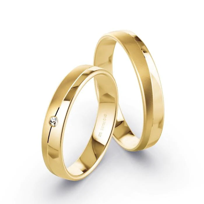 Par de Alianças de casamento noivado  ouro 18k diamantes 4mm Vick