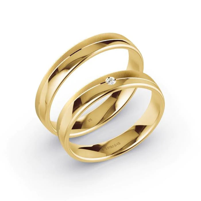 Par de Alianças de casamento noivado  ouro 18k diamantes 4mm Vick