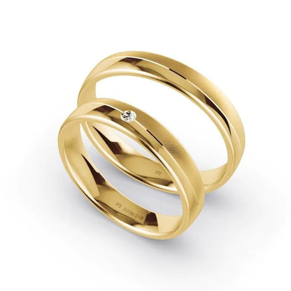 Par de Alianças de casamento noivado  ouro 18k diamantes 4mm Vick