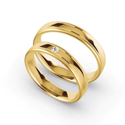 Par de Alianças de casamento noivado  ouro 18k diamantes 4mm Ines
