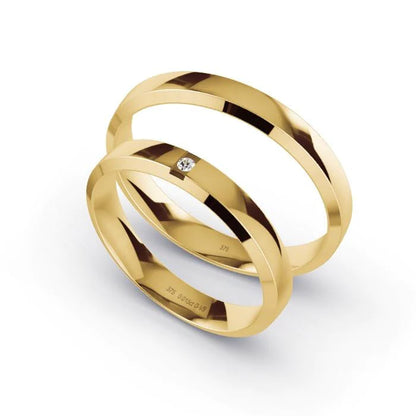 Alianças de casamento noivado  ouro 18k diamantes  3,5mm Mary