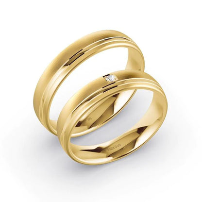 Par de Alianças de casamento noivado  ouro 18k diamantes 4mm Sindi