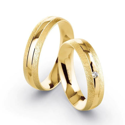 Par de Alianças de casamento noivado  ouro 18k diamantes 5mm naty