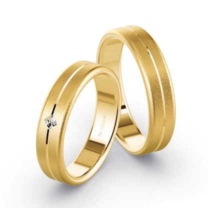 Par de Alianças de casamento noivado  ouro 18k diamantes 5mm Vike