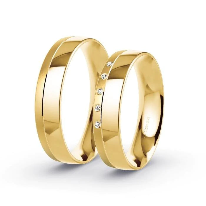 Par de Alianças de casamento noivado  ouro 18k diamantes 5mm Mary