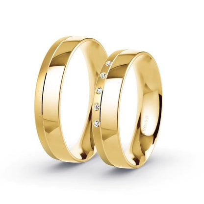 Par de Alianças de casamento noivado  ouro 18k diamantes 5mm Mary