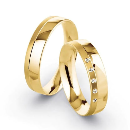 Par de Alianças de casamento noivado  ouro 18k diamantes 5mm Mary