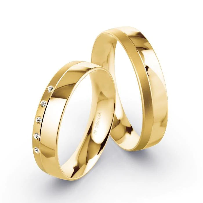 Par de Alianças de casamento noivado  ouro 18k diamantes 5mm Mary