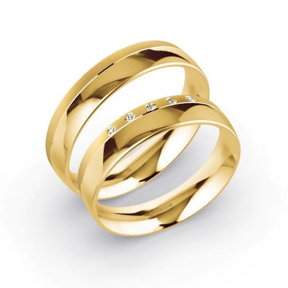 Par de Alianças de casamento noivado  ouro 18k diamantes 5mm Mary