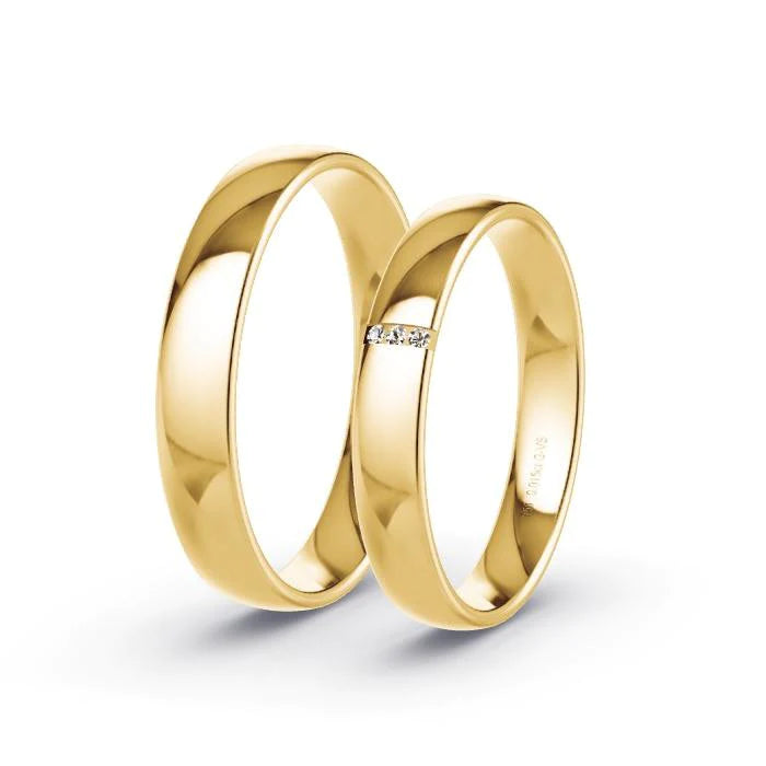Par de Alianças de casamento noivado  ouro 18k diamantes Lua