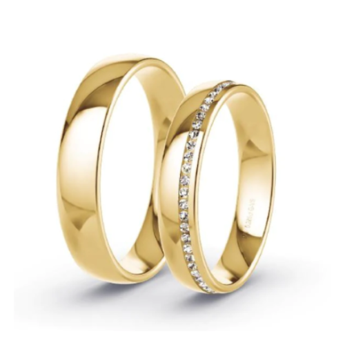Alianças de casamento noivado  ouro 18k diamantes  4mm Lia