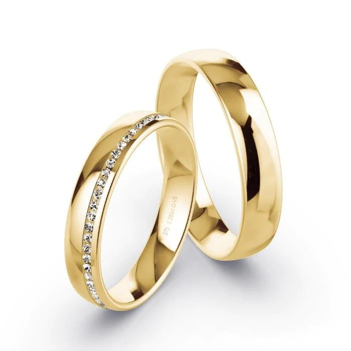 Alianças de casamento noivado  ouro 18k diamantes  4mm Lia