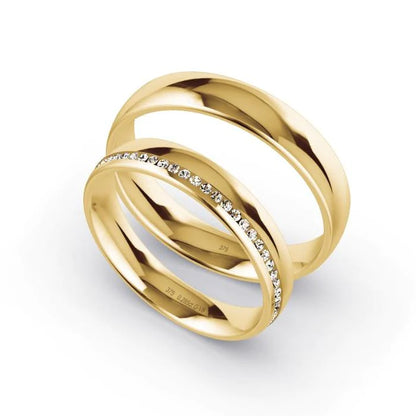 Alianças de casamento noivado  ouro 18k diamantes  4mm Lia