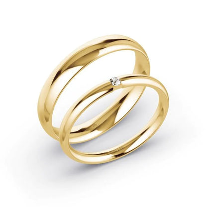Alianças de casamento noivado  ouro 18k diamantes  3,5mm eternat