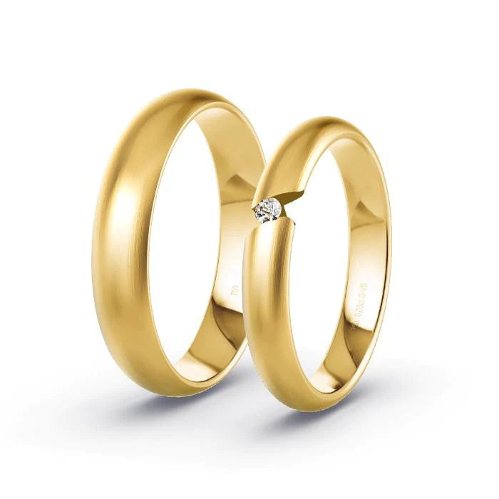 Par de Alianças de casamento noivado  ouro 18k diamantes Vero