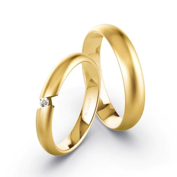 Par de Alianças de casamento noivado  ouro 18k diamantes Vero