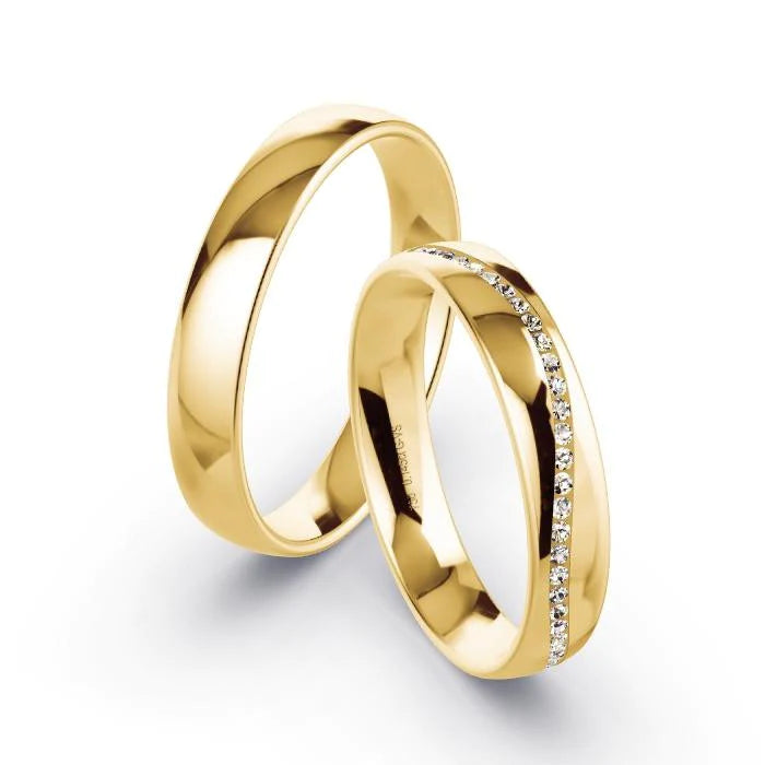 Alianças de casamento noivado  ouro 18k diamantes  4mm lara