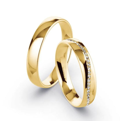Alianças de casamento noivado  ouro 18k diamantes  4mm lara