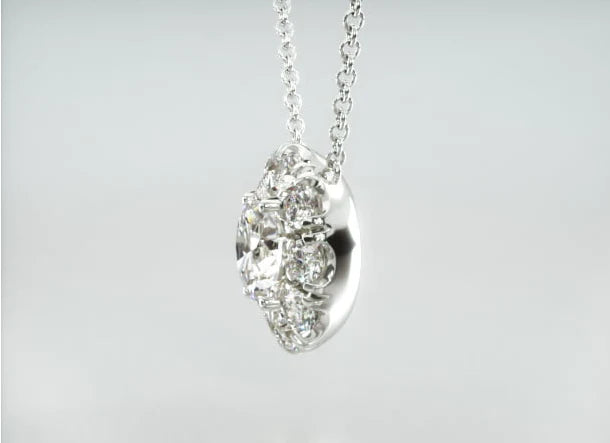 Colar Corrente Feminina   Ouro18k Solitario Diamante Luxo 100 pontos