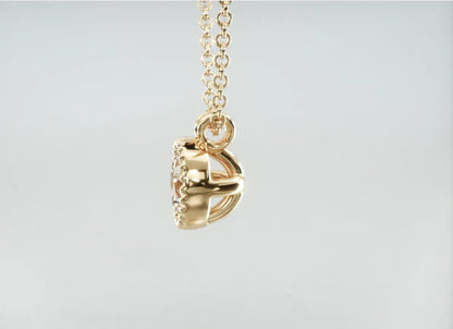 Colar  Feminina Corrente  em Ouro18k Solitario Diamante Luxo Moldura 25 pontos