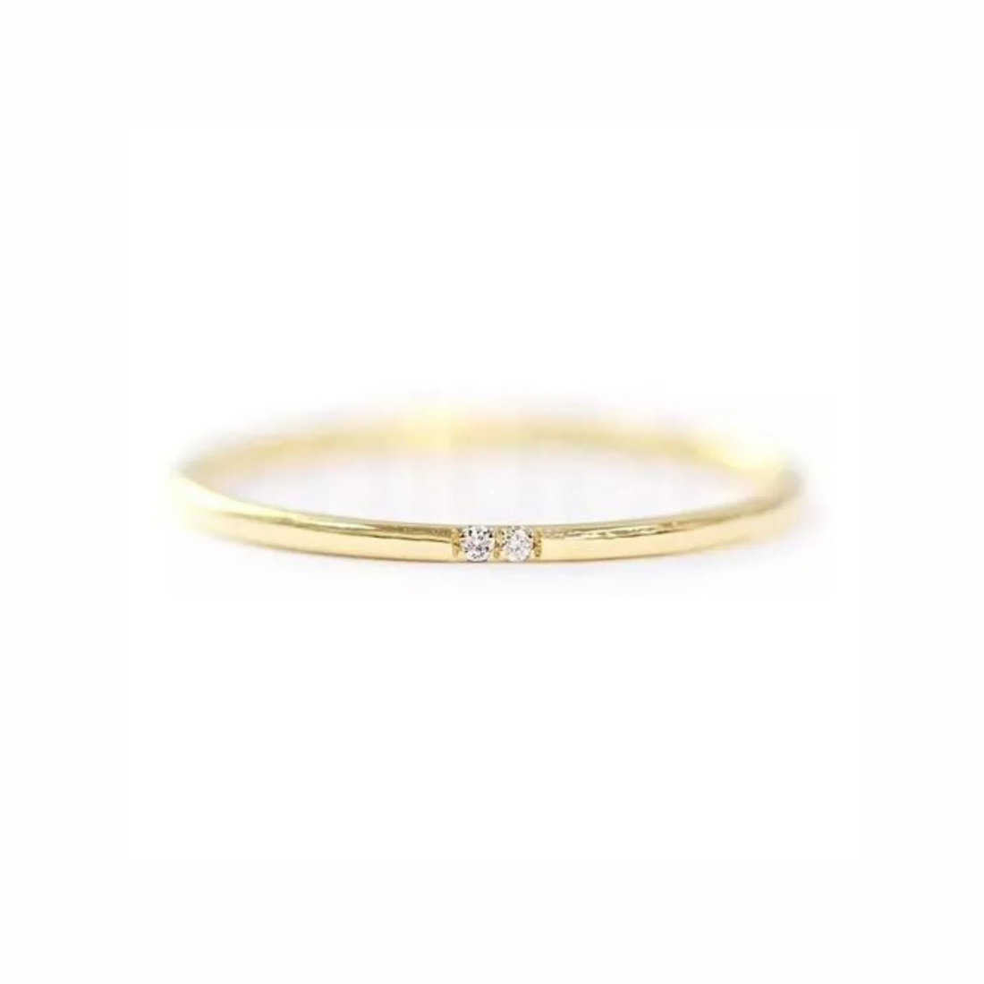 Anel de Noivado aliança Solitario De Diamante Ouro 18k Minimalista