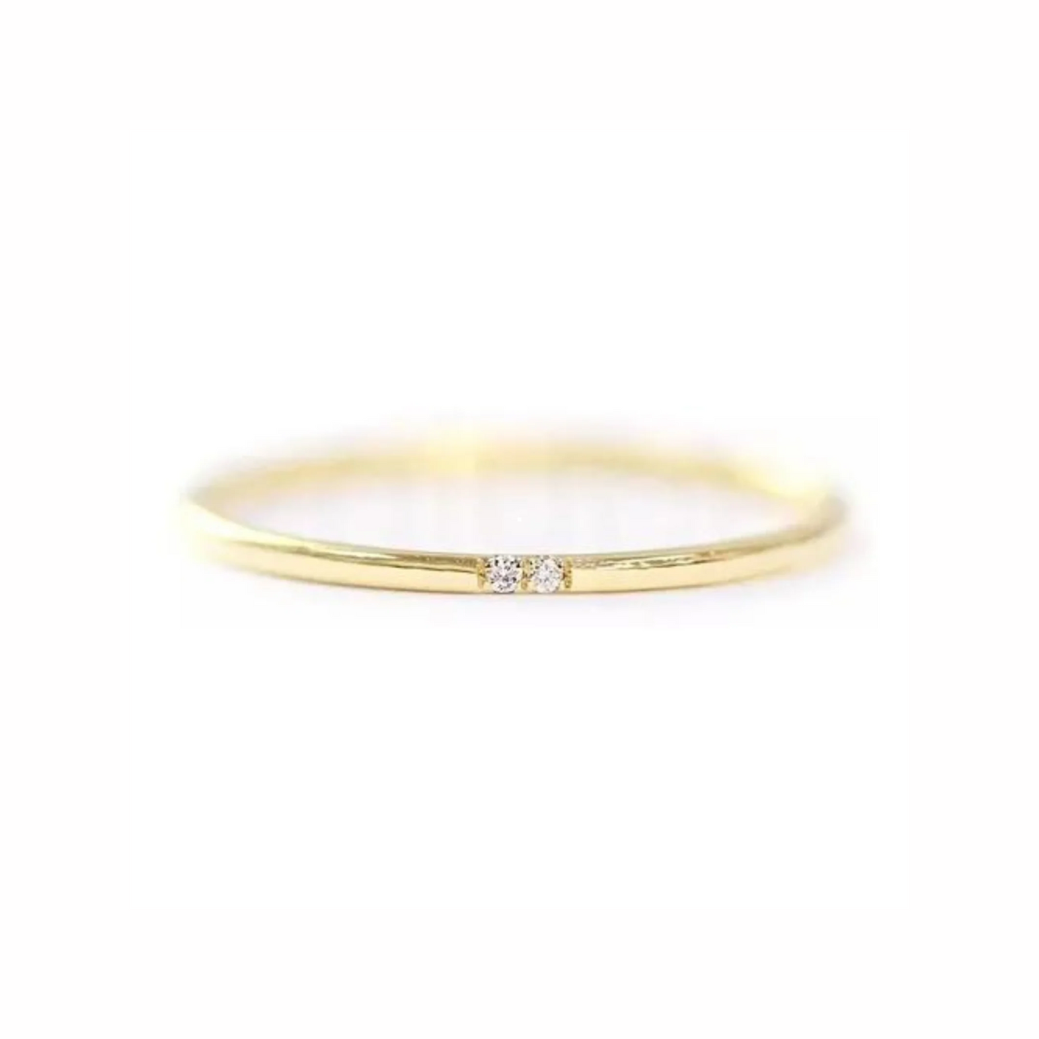 Anel de Noivado aliança Solitario De Diamante Ouro 18k Minimalista