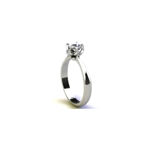 Anel de Noivado Solitario Diamantes Brilhante Ouro Branco 18k Virtus