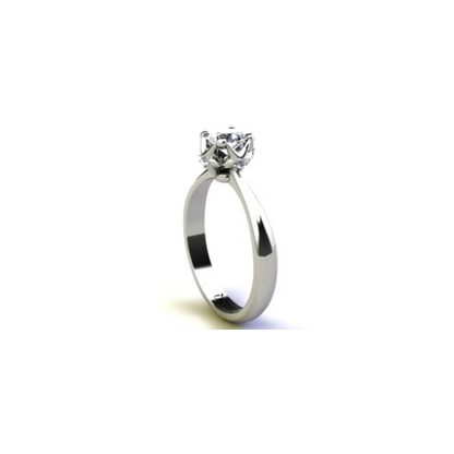 Anel de Noivado Solitario Diamantes Brilhante Ouro Branco 18k Virtus