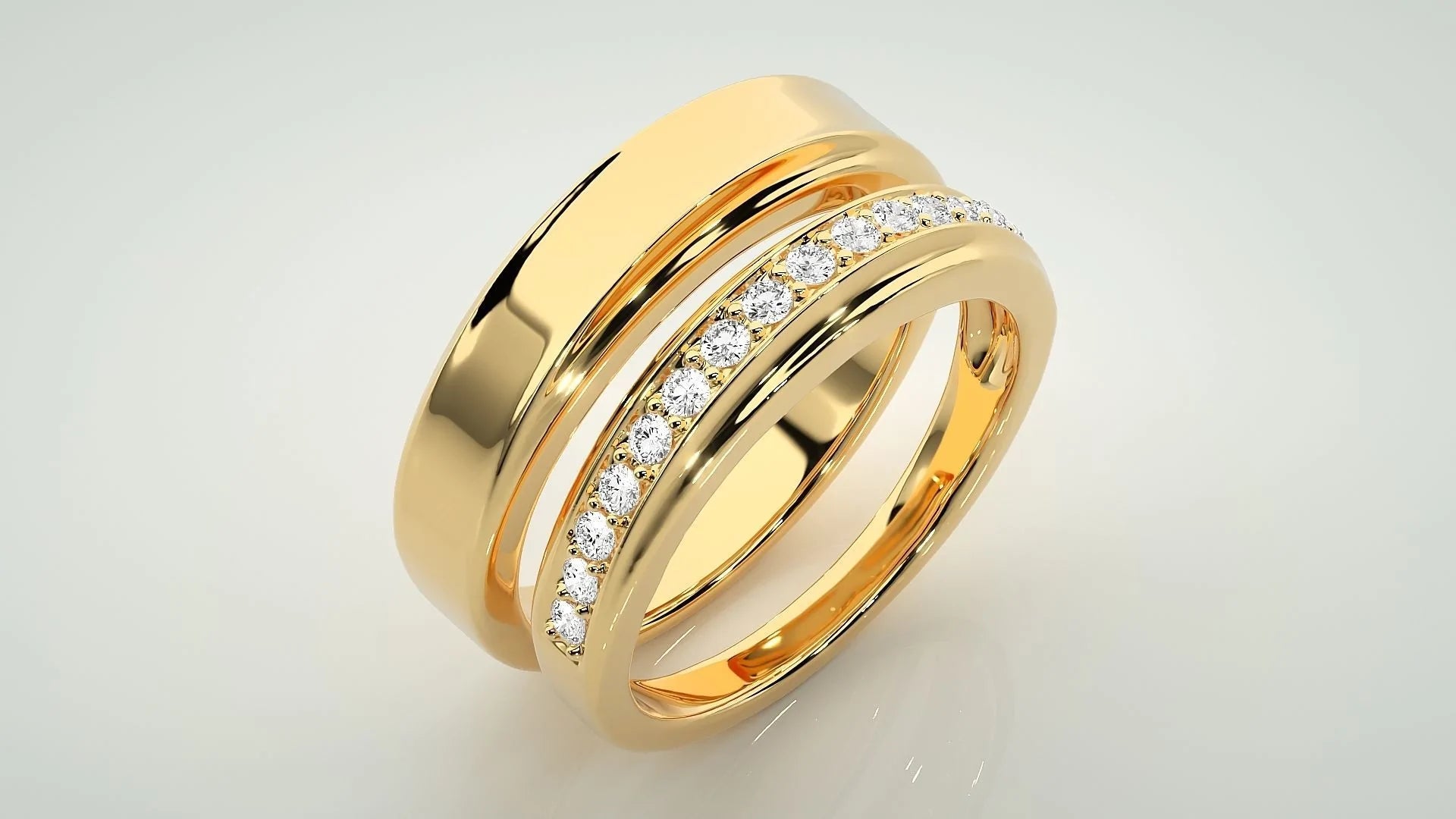 Par de Alianças Casamento Noivado Ouro 18k Diamantes Star