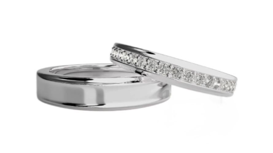 Par de Alianças De Casamento Noivado Ouro 18k Diamantes Star
