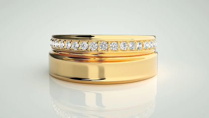 Par de Alianças Casamento Noivado Ouro 18k Diamantes Star