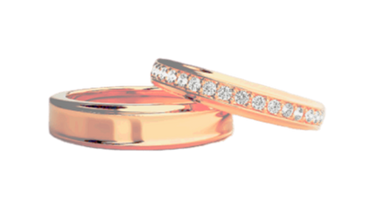 Par de Alianças  Casamento Noivado Ouro 18k Diamantes Star