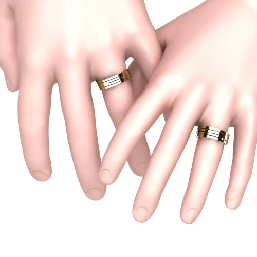 Par de Alianças de Casamento Noivado em Ouro 18k 6mm Bolt