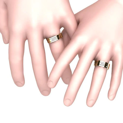 Par de Alianças de Casamento Noivado em Ouro 18k 6mm Bolt