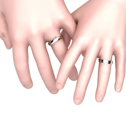 Par de Alianças de Casamento Noivado em Ouro 18k 3,5mm Bolt