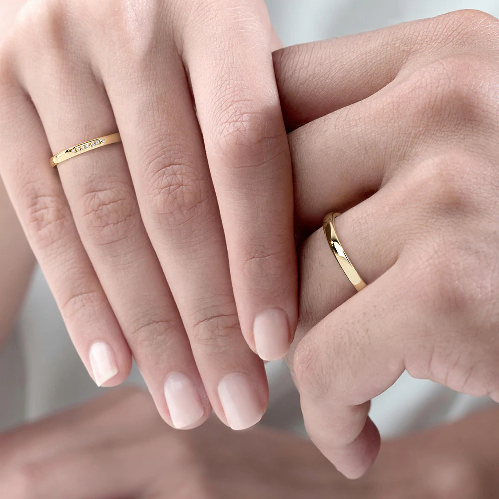 Par de Alianças de Casamento Noivado em Ouro 18k 2,00mm Arlo