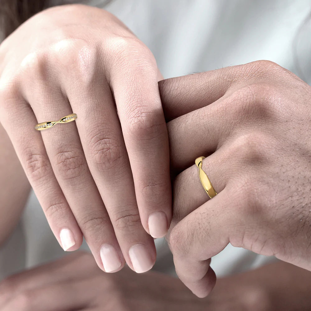 Par de Alianças de Casamento Noivado em Ouro 18k 3mm Simple