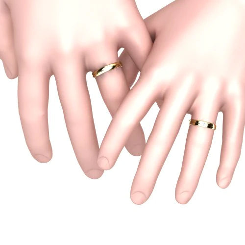 Par de Alianças de Casamento Noivado em Ouro 18k 4mm Spark