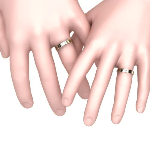 Par de Alianças de Casamento Noivado em Ouro 18k 4mm Liss