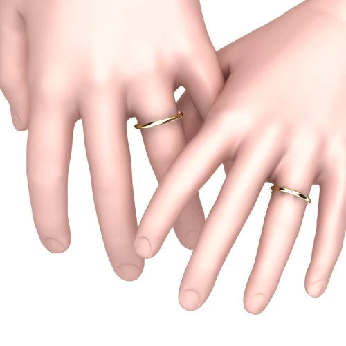 Par de Alianças de Casamento Noivado em Ouro 18k 2mm Varzia
